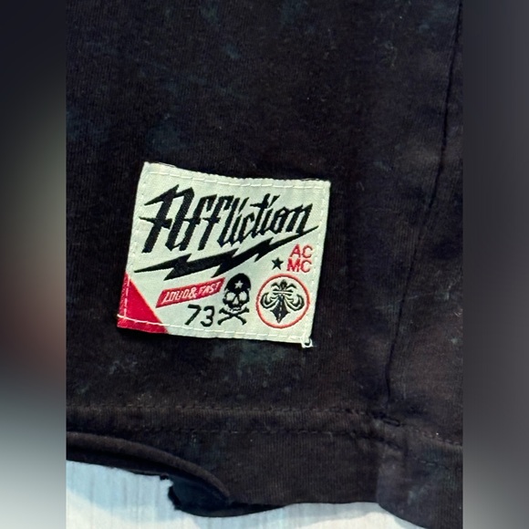 Affliction Skull T Shirt American Customs Cyber Grunge Punk Goth XL - Picture 2 of 7